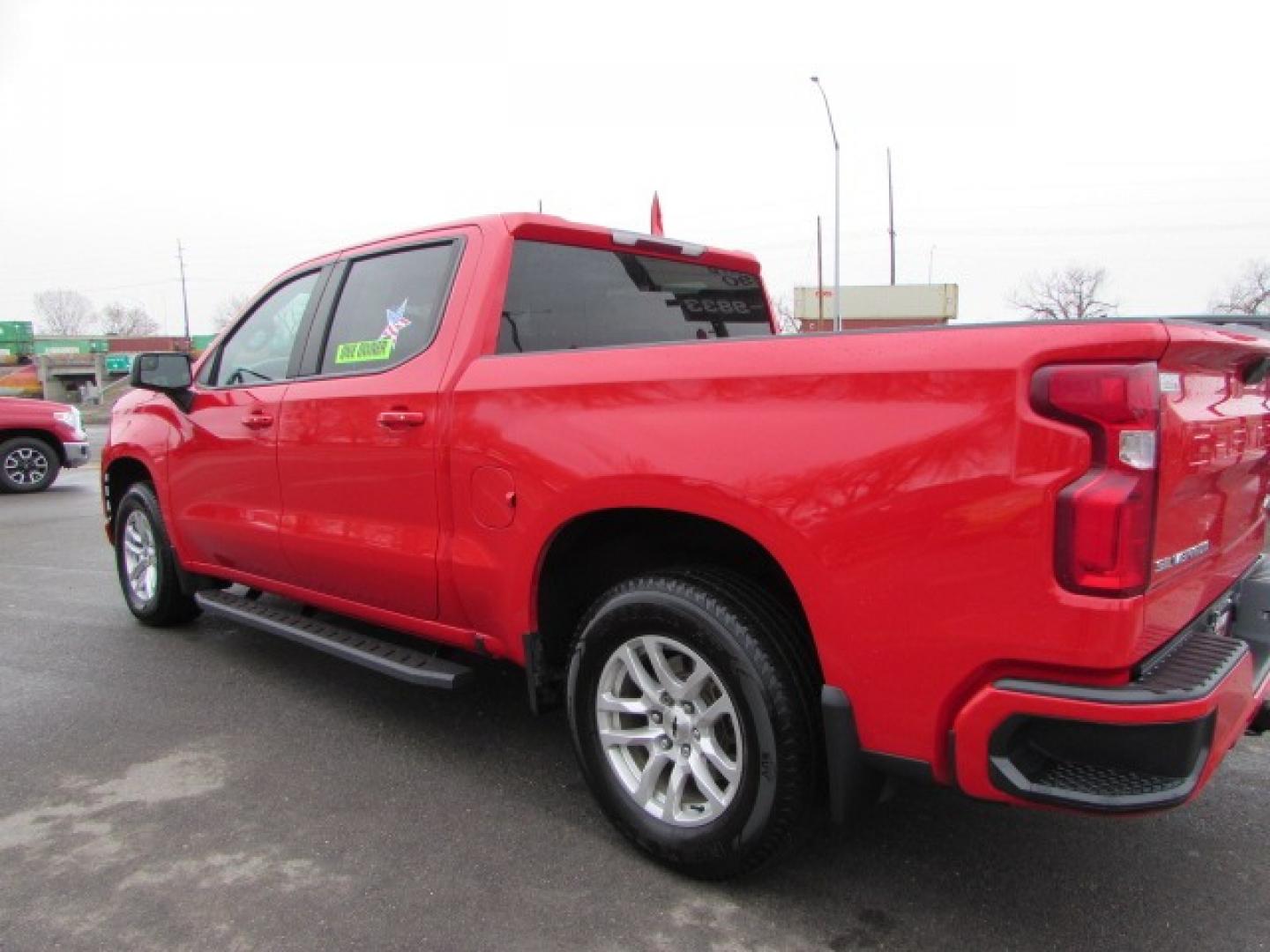 2019 Red Hot /Jet black Chevrolet Silverado 1500 RST (1GCUYEED2KZ) with an 5.3 Ecotec3 V8 engine, 8 speed automatic transmission, located at 4562 State Avenue, Billings, MT, 59101, (406) 896-9833, 45.769516, -108.526772 - 2019 Chevrolet Silverado 1500 RST Crew Cab 4WD - One owner! 5.3L Ecotec3 V8 engine - 8 speed automatic transmission - RST - True North Edition - 4WD - 99,402 miles - One owner RST package - True North package - Z71 off road package - dual zone climate control - air conditioning - tilt and telesco - Photo#1